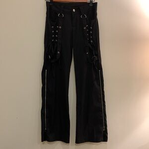 Kollyy Black Lace-Up Pants